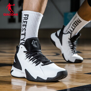 喬丹QIAODAN籃球鞋冬季男鞋透氣防滑高幫戰靴學(xué)生運動(dòng)藍球鞋R 白色/黑色-118 39