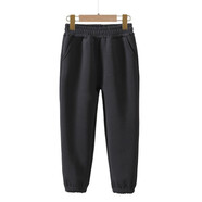 KIDS MAM&DAD兒童秋冬長褲男童衛(wèi)褲運(yùn)動(dòng)長褲男孩加厚保暖加絨中大童長褲 碳灰 110 cm