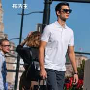 布先生T恤春夏短袖polo衫純色男裝中年休閑打底 白色 XL/180 