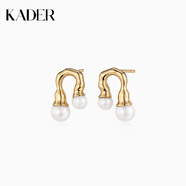 卡蒂羅（KADER）【寵粉特惠】耳飾合集 925銀耳環(huán)耳釘女生新款輕奢小眾設計禮物 【925銀+貝珠】流線(xiàn)幾何耳釘-玫