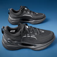 李寧跑步鞋男款2024夏季新款SOFT COOL休閑軟底百搭透氣運動(dòng)鞋潮酷 黑色 AGLU025-1 44