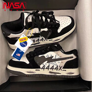 NASA XVVX聯(lián)名鞋子男夏季新款復(fù)古國潮板鞋小眾設(shè)計(jì)感情侶百搭涂鴉運(yùn)動潮鞋 黑色 43