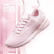 鴻星爾克（ERKE）女運動(dòng)鞋季情侶跑步鞋耐磨減震輕便休閑鞋女網(wǎng)面透氣輕質(zhì)女鞋凌云 新嫩粉 37