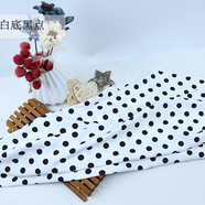 合彩美 彈力點(diǎn)子雪紡布料印花圓點(diǎn)不透雪紡女裝波點(diǎn)條紋連衣裙服裝面料X 1.5公分白底黑點(diǎn)/米