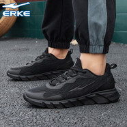 鴻星爾克男鞋軟底透氣運動鞋紅星新款男士秋冬輕便休閑鞋黑色跑步鞋子男款 正黑3305 【網(wǎng)面】 43