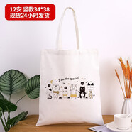 別穎帆布袋購定制袋子手提學(xué)生補(bǔ)習(xí)包單肩布包環(huán)保購物袋定做印制logo special款[34*高38]12安滌棉