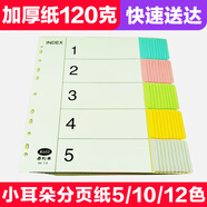 易利豐 分頁(yè)紙 隔頁(yè)紙 分類(lèi)紙 index索引紙 活頁(yè)紙 紙質(zhì)塑料數字英文三孔夾專(zhuān)用 【有孔】5色分頁(yè)紙50張1包
