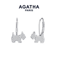 AGATHA/璦嘉莎 小狗經(jīng)典銀耳環(huán)女士 生日禮物送女友閨蜜高級感耳飾 銀色