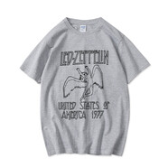 齊柏林飛艇樂(lè )隊LEDZEPPELIN搖滾周邊木馬短袖T恤pinkfloyd披頭士 淺灰色 XS