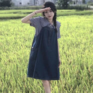 LANWEIFEILEI【單件/套裝】牛仔背帶裙女小個(gè)子新款韓版寬松牛仔裙連衣裙 牛仔裙+襯衫 M 【關(guān)注店鋪 優(yōu)先】