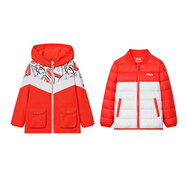 斐樂(lè )（FILA）童裝 品牌Logo印花連帽拉鏈內件長(cháng)袖外套休閑運動(dòng)套裝 女童 滿(mǎn)印 套裝(滿(mǎn)印) 110