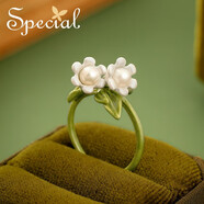 special歐美森系氣質(zhì)淡水珍珠可調(diào)節(jié)開口女指環(huán)戒指 橄欖綠 可調(diào)節(jié)戒指