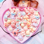 塑料卡通小孩兒童戒指女飾品寶寶小公主鉆石夜光可愛(ài)水晶寶石戒指 磨砂款36個(gè)心形盒