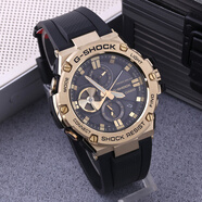 CASIO卡西歐鋼鐵之心GST100 GSHOCK周年限定太陽能藍(lán)牙手表男 GST-B100 GST-B100GB-1A9金色殼黑帶