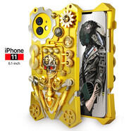 龍豈iPhone11手機殼ip11pro保護套全包防摔金屬邊框定制鋼鐵俠蝙蝠俠蘋果11ProMax夏天散熱外殼新款男  iPhone11-齒輪定制版