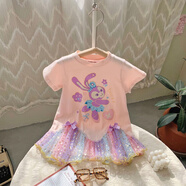 薇靡雅星黛露公主裙夏季新款洋氣卡通連衣裙網(wǎng)紗裙裙子 粉紫色 120cm