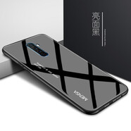 哲勒（ZHELE） oppoAce2手機殼renoace玻璃后殼全包邊防摔個性創(chuàng)意潮男女鏡面保護殼 【RenoACE】玻璃-亮面黑-配膜