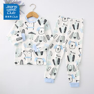 JEANSWEST CLUB真維斯集團兒童秋衣套裝男女童新款家居服秋冬款睡衣內(nèi)衣套裝 【秋衣套裝】潦草小狗 150 建議身高130-140CM)