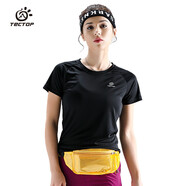 探拓（TECTOP）速干T恤 透氣女圓領(lǐng)短袖速干衣 044 女款黑色 3XL
