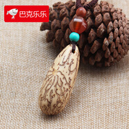巴克樂(lè)樂(lè)簡(jiǎn)約復(fù)古文藝棉麻女裝掛件民族風(fēng)項(xiàng)鏈女長(zhǎng)款毛衣鏈菩提吊墜配飾品 千眼菩提紅瑪瑙