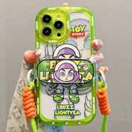 葉余適用于可愛(ài)飛天小女警掛繩iPhone15/14ProMax手機殼蘋(píng)果12氣囊11軟殼XS 小編巴斯光年涂鴉+背夾+掛繩透明奶油殼 蘋(píng)果6Plus/6sPlus通用