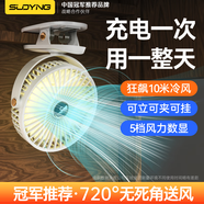 索盈【帶APP自動搖頭】小風扇桌面小型宿舍制冷空調(diào)風寶靜音電風扇usb可充電渦輪夾子扇壁掛床上用臺式 白【升級款】續(xù)航降噪雙升級丨智能數(shù)顯 超長續(xù)航床頭迷你臥室辦公室便攜廚房掛壁降溫神器