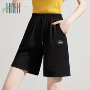 Halo Queen運動(dòng)短褲女出游春夏休閑學(xué)生高腰中褲跑步寬松五分褲HW1KX61