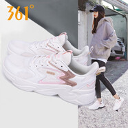 361°女鞋運動(dòng)鞋女秋季2025新款網(wǎng)面透氣跑步鞋潮款361休閑老爹鞋R 羽毛白/液態(tài)金 38