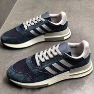 IRTM新款三葉草男鞋ZX500 RM網(wǎng)面爆米花女鞋Boost運(yùn)動休閑跑步鞋 ZX500深藍(lán)灰 42