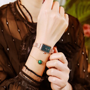 聚利時(shí)（Julius）手表女小方盤簡(jiǎn)約氣質(zhì)時(shí)尚ins風(fēng)小綠表學(xué)生石英女表綠盤JA-1267B