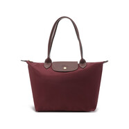 瓏驤（LONGCHAMP）新品 女士中號(hào)長柄可折疊手提單肩購物袋餃子包托特包女包 2605 089 P59 暗紅色