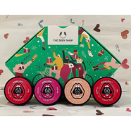 美體小鋪（THE BODY SHOP）【情人節(jié)禮物】TBS英國草莓/橄欖/杏仁牛奶/牛油果潤唇膏 4支禮盒裝