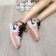 耐克（NIKE）【嚴(yán)選好物】bebe8耐克AJ1 nike Air Jordan 1 Mid女子休閑籃球鞋 櫻花粉腳趾女款555112-603 39