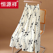 恒源祥裙子2025夏新款碎花半身裙中長(zhǎng)款女高腰大擺印花a字顯瘦雪紡中裙 含羞草 限量版-67CM長(zhǎng) 均碼 體重85-140斤