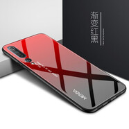 哲勒（ZHELE）  小米10手機殼小米10pro玻璃防摔mi10全包軟邊5G鏡面硬殼男女保護套 【小米10】玻璃-漸變紅黑-配膜