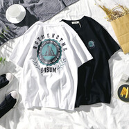 八戒別鬧夏季新款潮牌嘻哈hiphop印花國潮短袖T恤男情侶寬松潮流半袖 白色---T 0981 XL 170-185CM  71-81KG