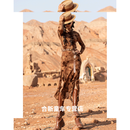 崎臘沙漠廢土風(fēng)穿搭高級(jí)感女裝復(fù)古辣妹旅拍顯瘦連帽連衣裙長(zhǎng)裙 咖啡色 （不含腰帶） 【模特同款】 L