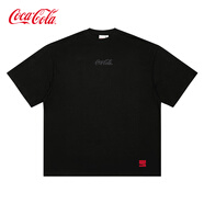 可口可樂(lè)（Coca-Cola）短袖t恤男女夏季美式潮牌運(yùn)動(dòng)體恤打底衫 黑色 2XL (170-190斤) 