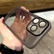 適用蘋(píng)果15promax手機殼男iPhone14新款13自帶鏡頭膜12透明8p保護套Xr女款11軟殼 【金屬圈護鏡】透黑-自帶鏡頭膜 蘋(píng)果6s plus