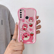 韓菲琪 小米紅米Note8手機殼Redmi Note8Pro保護套奶油紋卡通磨砂女軟硅膠全包防摔外殼 紅米Note8【本博奶油紋】三只草莓熊