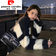 皮爾卡丹（pierre cardin）慵懶風(fēng)加厚毛衣春秋季韓版2025新款條紋時(shí)尚軟糯系套頭長(cháng)袖上衣女 圖片 均碼