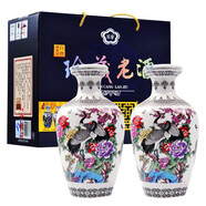 泓譽(yù)山西景德鎮(zhèn)陶瓷清香型白酒糧食酒禮盒收藏送禮 53度 1500mL 2瓶 仙鶴延年