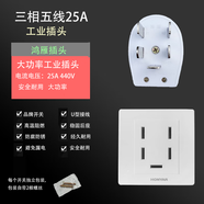 鴻雁（HONYAR）鴻雁杭州插座工業(yè)三相五線440380帶接地插頭51625 25A插頭插座整套