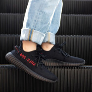 阿迪達斯 （adidas）運動(dòng)鞋男鞋女鞋 Yeezy椰子350V2黑武士跑步鞋 潮品 CP9652/黑紅字 41 (255mm)