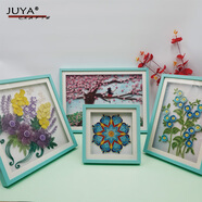JUYA俊雅衍紙相框衍紙畫框立體中空高品質(zhì)相框玻璃鏡面4款尺寸5個顏色 湖藍(lán)色 中A4(21x29.7cm)