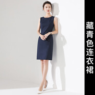 艾尚臣 職業(yè)套裝女2022春新款港風(fēng)復古兩件套洋氣時(shí)尚休閑ol工作服 單件連衣裙 XXL