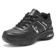 喬丹格蘭【廠(chǎng)牌】秋冬女鞋氣墊跑鞋防水旅游鞋運動(dòng)防滑耐磨透氣皮 黑色 39