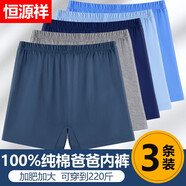 恒源祥純棉男內(nèi)褲四角新疆棉質(zhì)老頭平角褲2022春夏季純色抗菌四角中老年人短褲頭薄款透氣褲衩4條裝 【長(zhǎng)絨棉抗菌3條盒裝】深灰/淺灰/藏青 5XL
