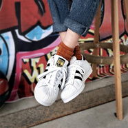 阿迪達斯（adidas）三葉草女鞋2025秋冬季新款經(jīng)典貝殼頭休閑鞋板鞋 FU7712 黑/白 38 (235mm)