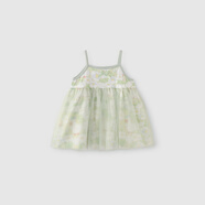 巴厘小豬女寶寶連衣裙夏季新中式公主裙兒童衣服短袖夏裝周歲禮服女童裙子 夏日花 90 cm